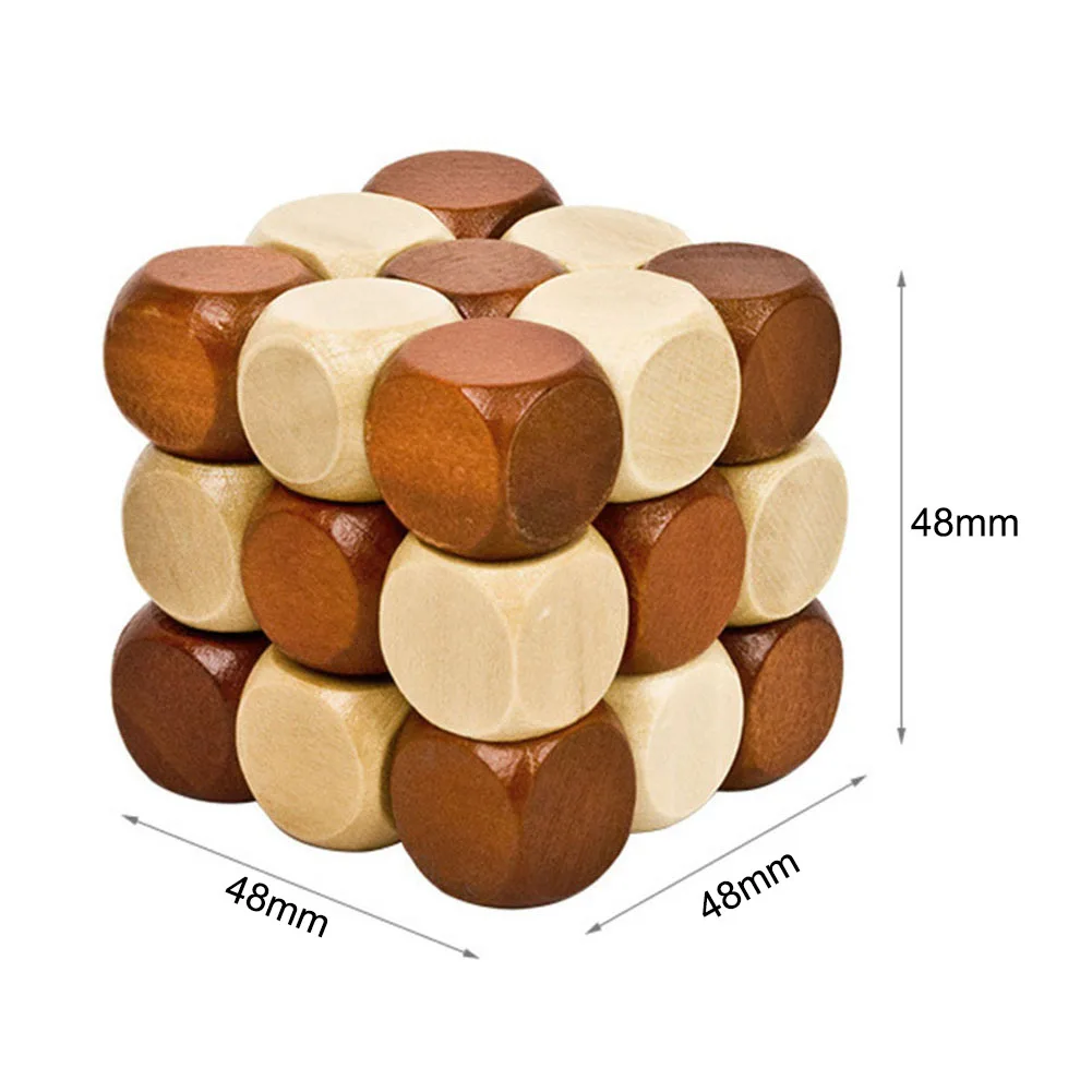 Wood color 3D деревянные головоломки Новинка игрушечный волшебный кубик образовательный мозговой тизер IQ ум игра для детей взрослый форма змеи - Цвет: Wood color