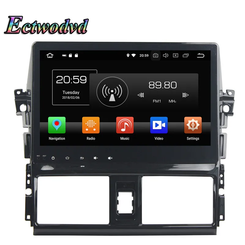 Ectwodvd Octa Core 4G Android 8 0/quad core 1 Автомобильный мультимедийный dvd плеер для Toyota VIOS/YARIS 2013