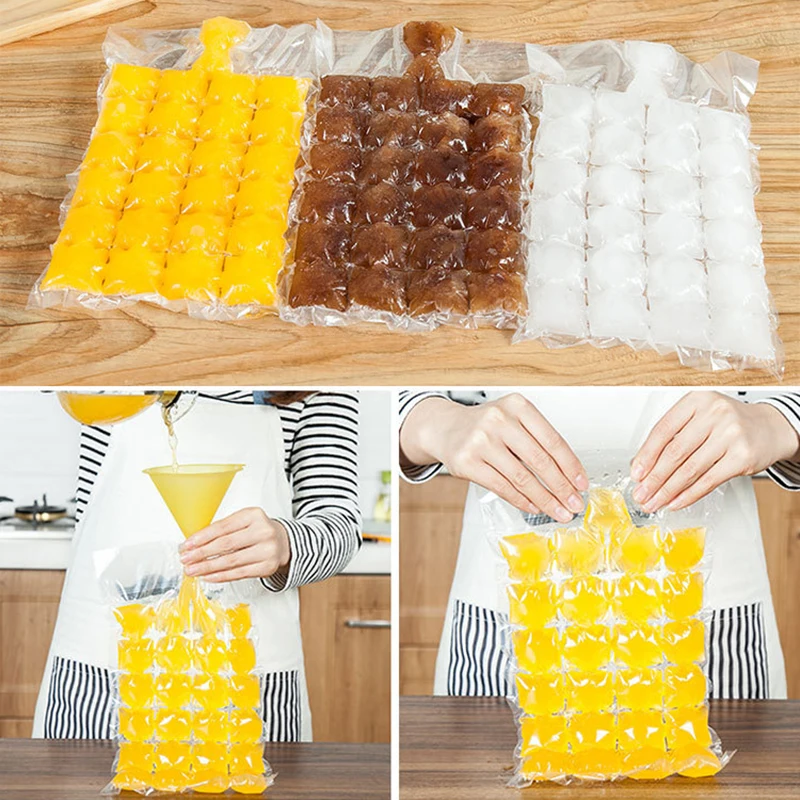 10x Disposable Ice-Cube Clear Bags Mold for Fridge Freezer BBQ Party 240 Grids | Дом и сад