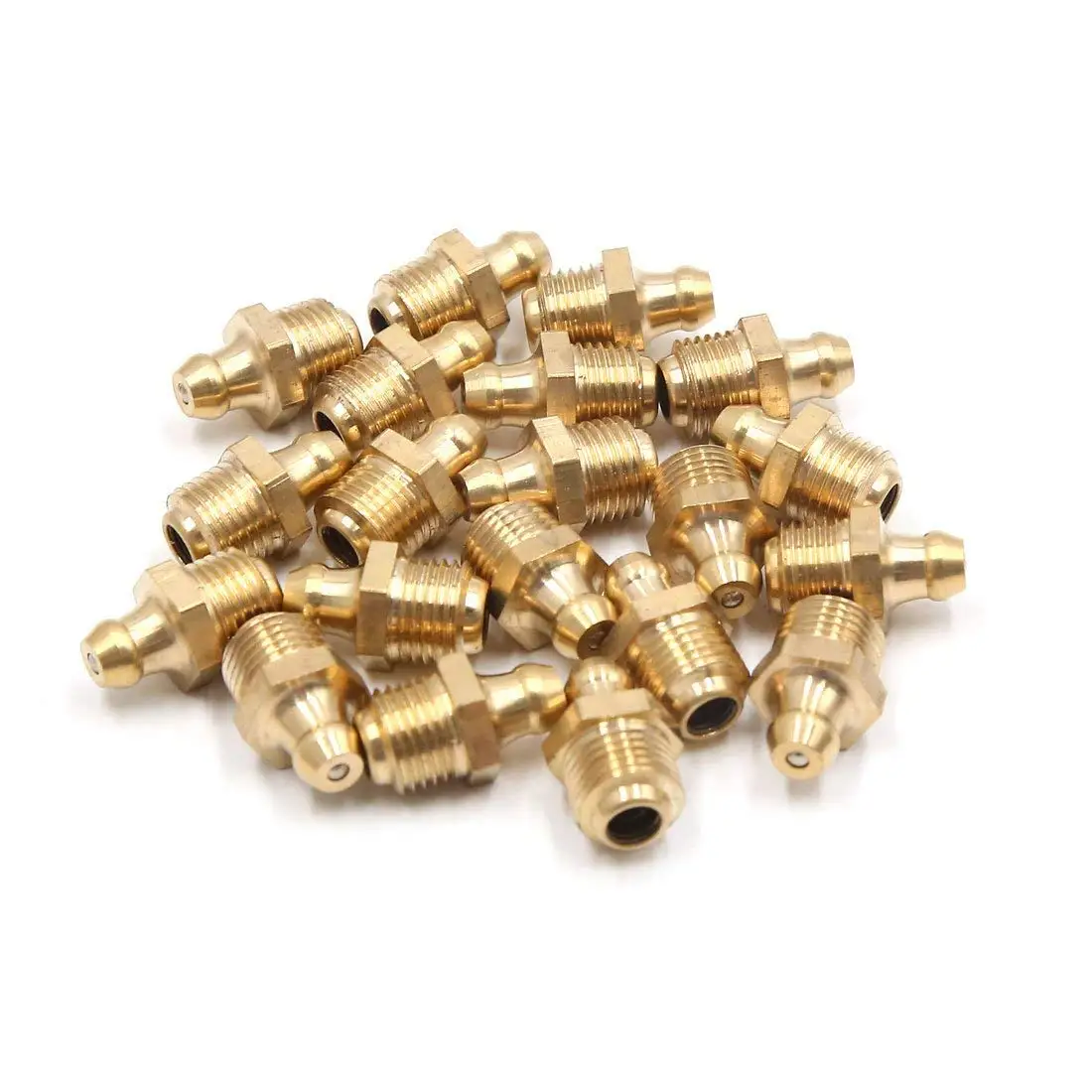 

Uxcell 20Pcs M10 x 1 Thread Brass Straight Grease Zerk Nipple Fitting for Auto Car, 20 Pack