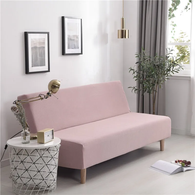 Pink Вельветовый чехол для дивана, Толстый эластичный диван, чехол без подлокотника, складной раскладной диван-кровать, диван-кровать - Цвет: Pink