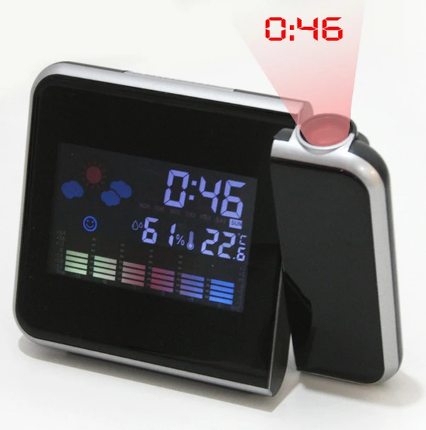Проекция Будильник Температура И Влажность Цифровой Будильники LED Календарь |