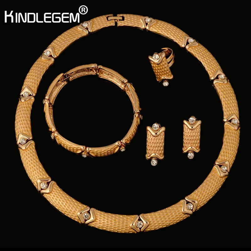 Kindlegem модный набор ювелирных изделий из Дубая золотого цвета нигерийские