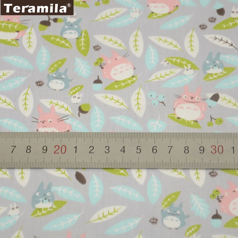 Серый Цвет ткани Новые поступления листья и Животные Шаблоны твил Жир Квартал