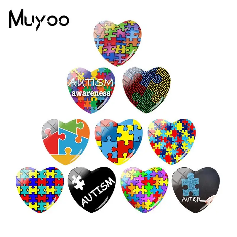Новинка 2018 дизайнерские стеклянные кабошоны с аутизмом художественные