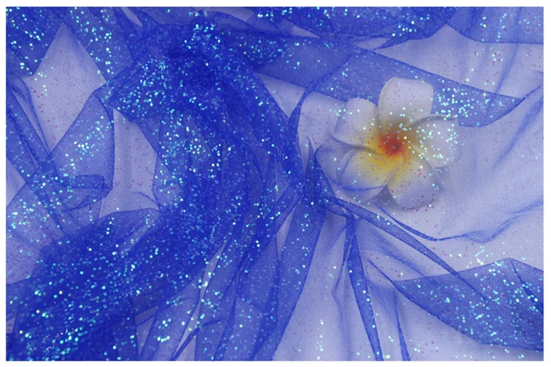 royal blue Ширина 150 см блестящая разноцветная ткань Тюль Марля органза сетка для сада Свадьба День Рождения вечерние украшения для дома - Цвет: royal blue