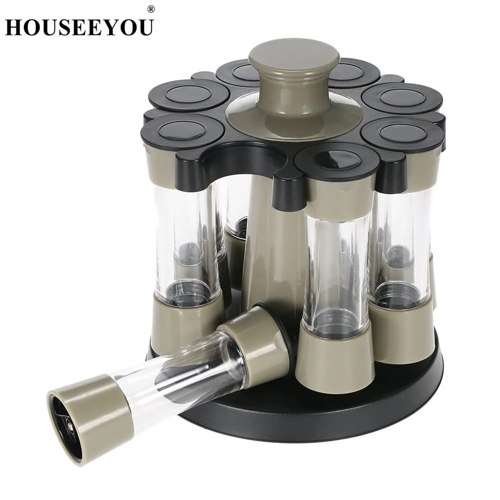 8 шт./компл. вращающиеся бутылки для специй набор акриловых приправ стеллаж