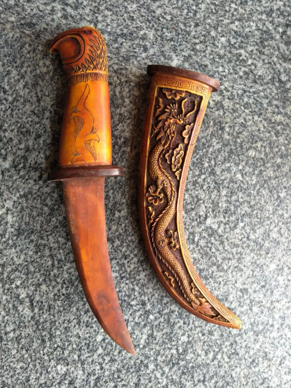 

Collectable old bone Samurai Katana/ DAO/sword 1,hand carved eagle, best collection&adornment,free shipping