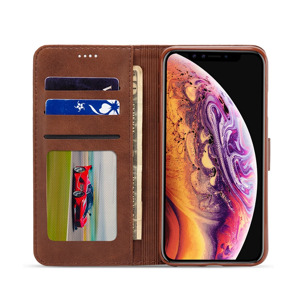 Ретро Роскошный кожаный флип чехол для iphone 6 s 7 8 плюс 5 5S SE iphone x XS Max XR бумажник чехол iphone 6s чехол с держателем карты