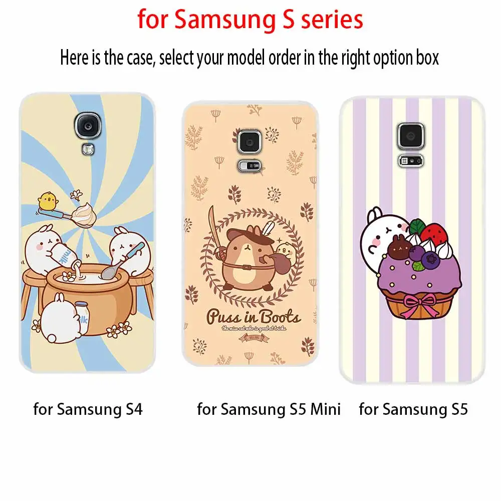Милый чехол Molang с милым рисунком кроликов для Samsung Galaxy S8 S9 S10 S20 S21 Plus Uitra Lite Ultra Cover S10E