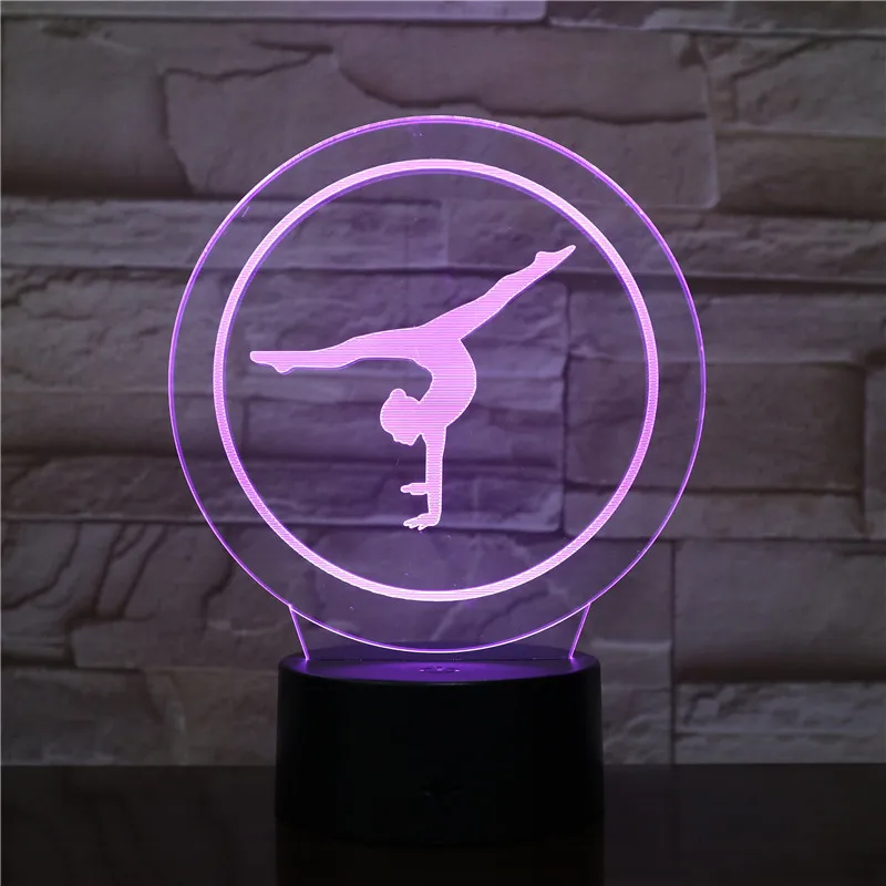 Спортивный гимнастический Рисунок USB светодиодный 3d-ночник многоцветный RGB декоративные огни для мальчиков Дети Детские подарки настольная лампа прикроватная