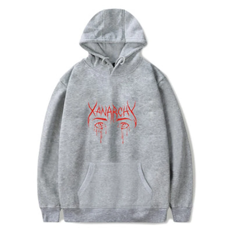 Lil Ксана Xanarchy толстовки Для женщин мужчин хип-хоп Толстовка Кофты Свободные за
