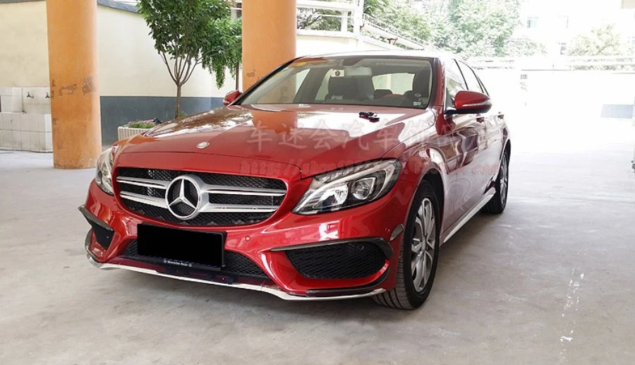 Передний спойлер для губ из углеродного волокна Mercedes Benz W205 C180 C200 C260 C300 C350 C63 AMG