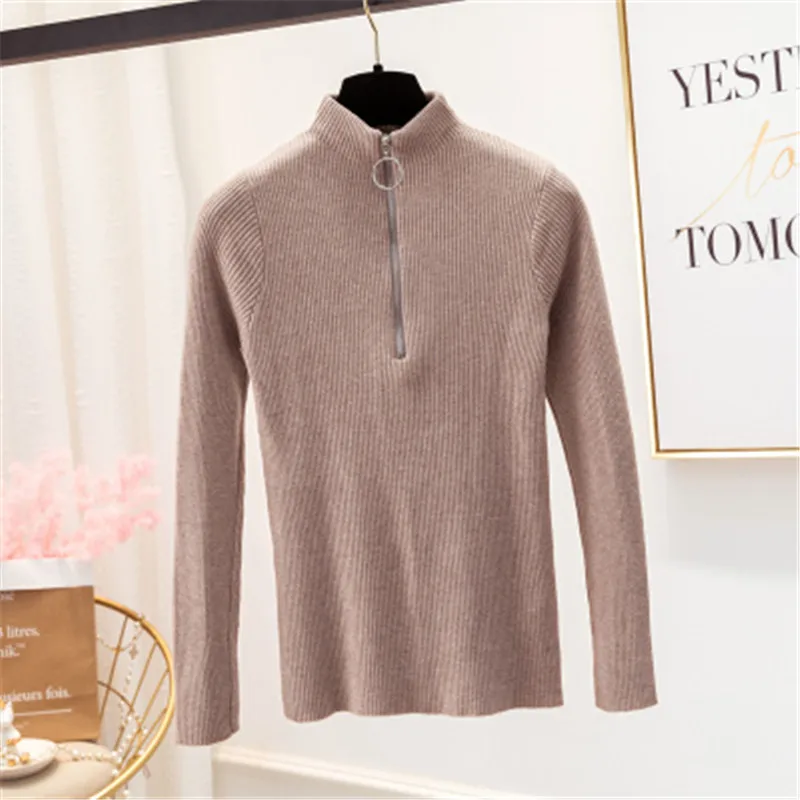 zipper Sweater 2019 NEW Autumn winter Women pullover sexy female sweater o-neck Knitted Slim pullovers pull PZ735 | Женская одежда