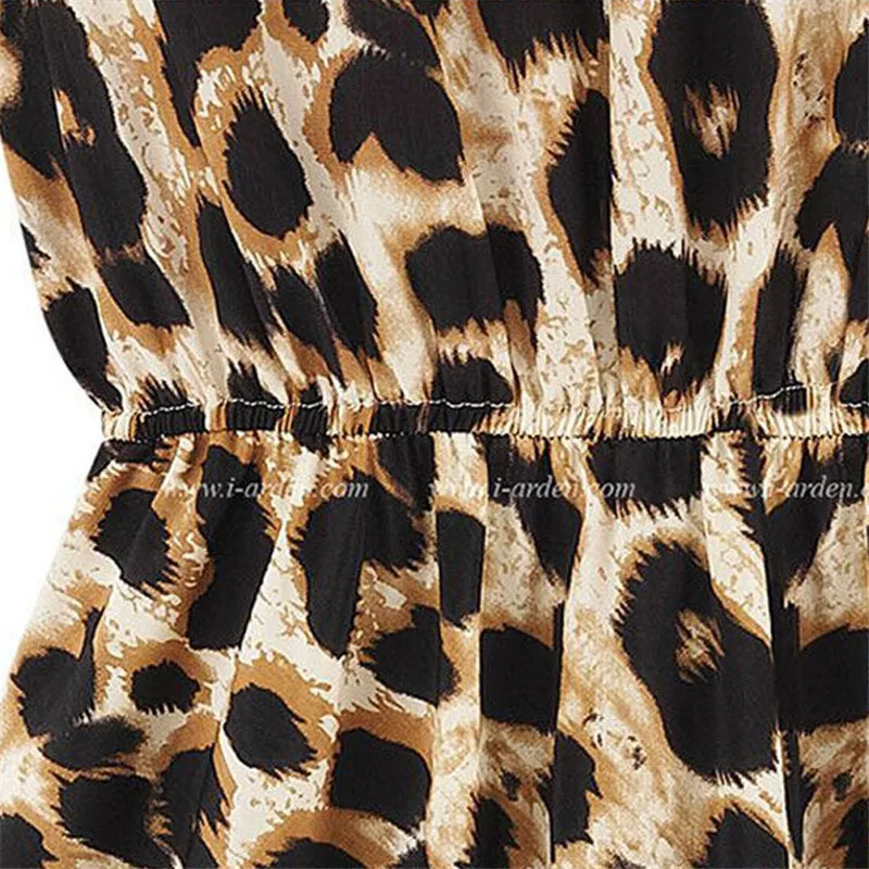 summer nightclub sexy printed dress women sleeveless round-neck leopard dresses female vestido | Женская одежда