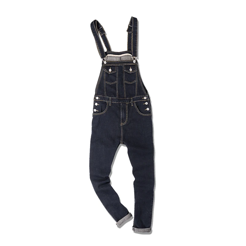 

Autumn New Men's Denim Bib tide Korean version of the Self-cultivation Washed one-piece Suspenders Men's Denim trousers