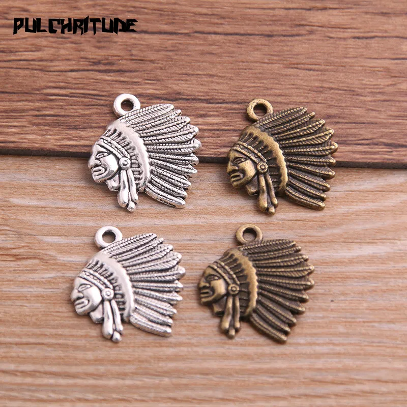 

16pcs 18*21mm Metal Alloy Two Color Mage Charms People Pendants For Jewelry Making DIY Handmade Craft
