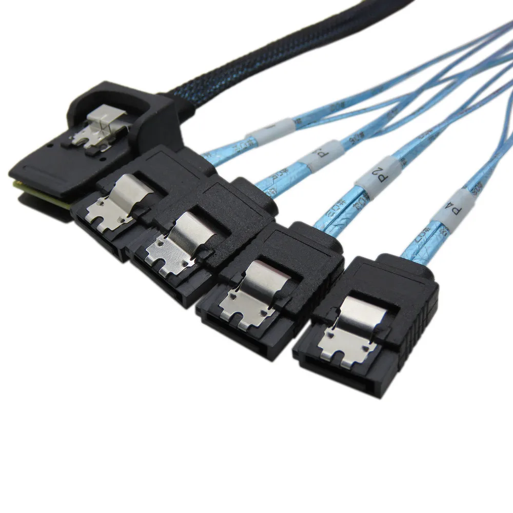 Мини SAS SFF 8087 4i 36P с волокнно Оптической вилкой 7P SATA * 4 защелкой кабель 0 5 1M|sata sata|sata to