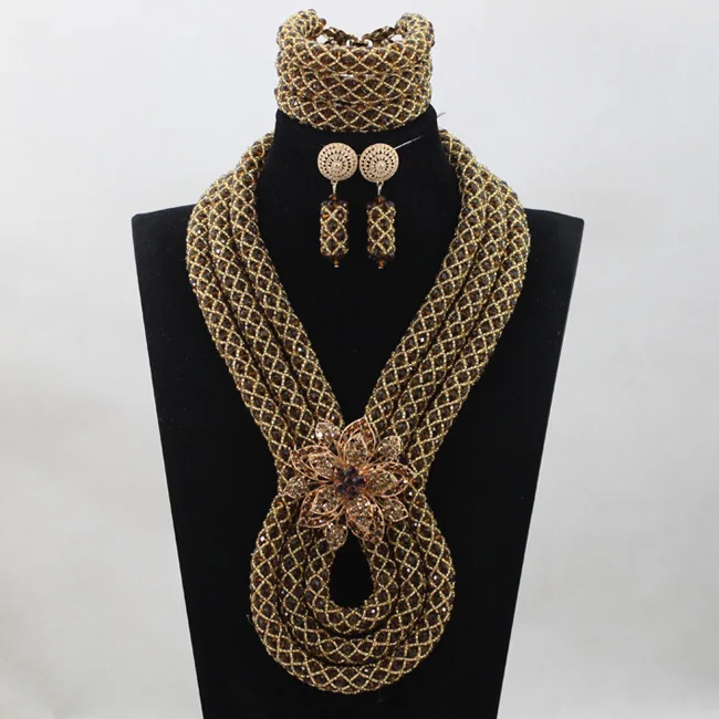 2017 Роскошные африканские бусины ювелирный набор Сказочный шоколадный