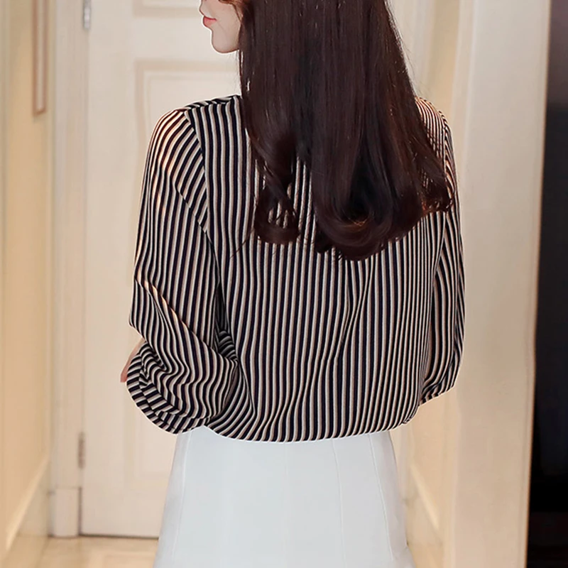 2018 Новый Для женщин рубашка модная одежда с длинными рукавами галстук-бабочка в