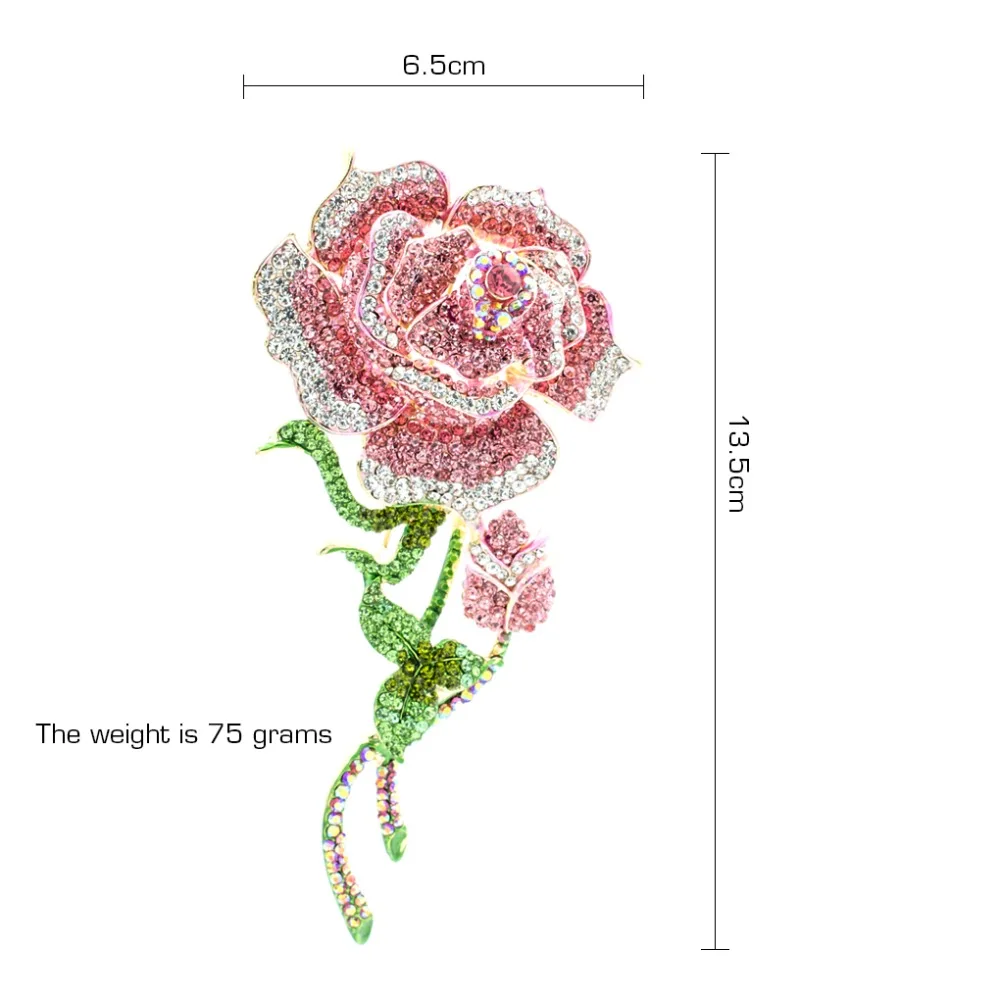 Красивый горный хрусталь ювелирные изделия Роза бутон розовый Украшенные