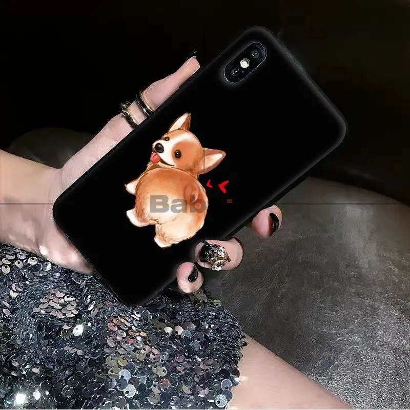 Babaite милый корги мультфильм собака новое поступление черный чехол для мобильного