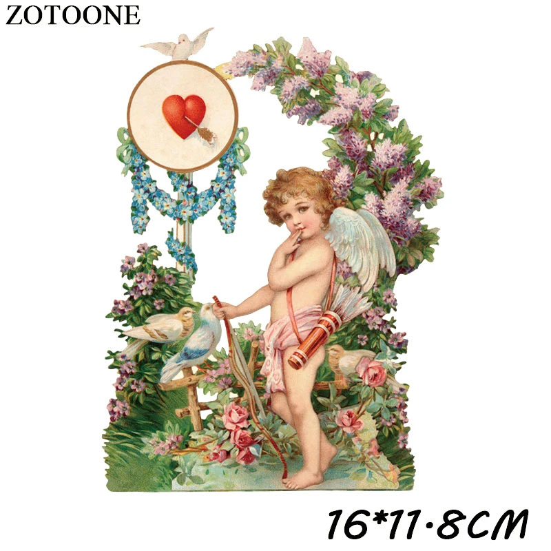 Термопресс ZOTOONE с надписью Angel Love для детской одежды|patch iron on|iron onpatch |