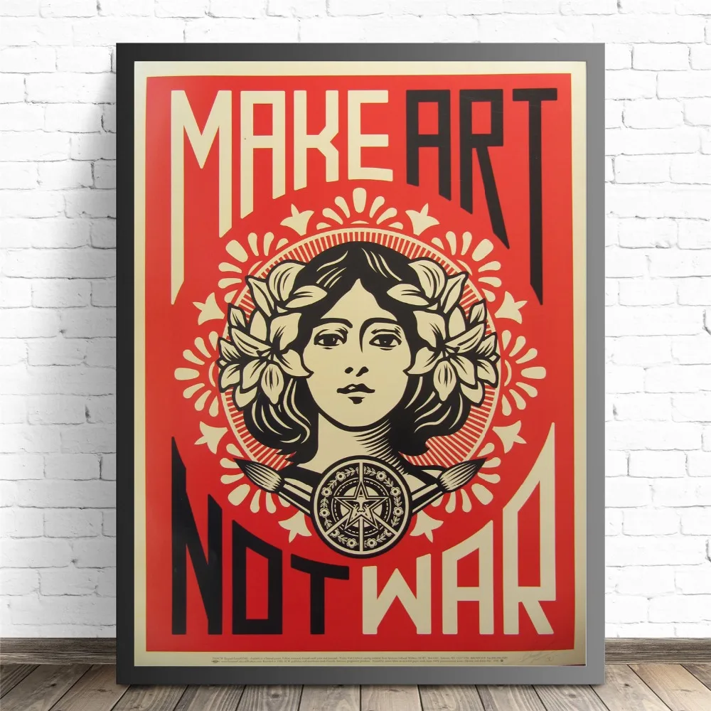 aliexpress.com - Make Art Not War Pop Art Vintage Poster Prints Oil Painting On Canvas Wall Art Murals Pictures For Living Room Decoration