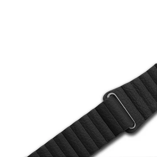 black Чехол из натуральной кожи для apple watch, ремешок 42 мм, 38 мм, Версия 44 мм 40 мм ремень магнитный ремешок для наручных часов iwatch серии 5/4/3/2/1 браслет - Цвет ремешка: black