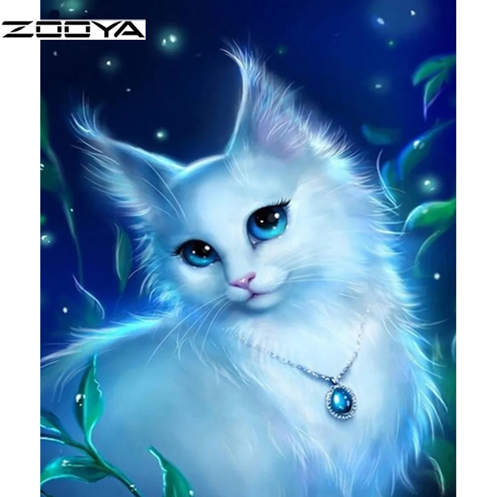 ZOOYA 5D DIY Алмазная картина животное вышивка кошка из кристаллов Полный квадратный