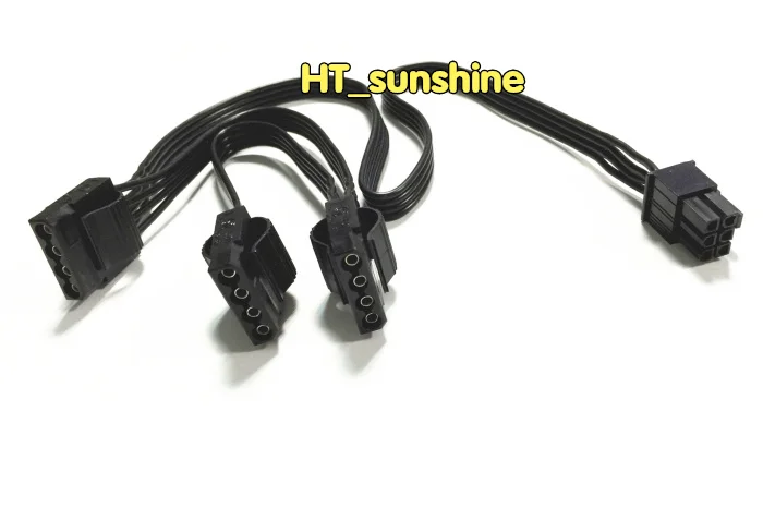 

High Quality NEW 6 pin 6Pin PCI-E to 3 IDE Molex 4Pin Modular Power Supply Adapter Cable for Seasonic KM3 Series