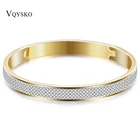 Браслеты золотого цвета из нержавеющей стали с кристаллами для влюбленных женщин