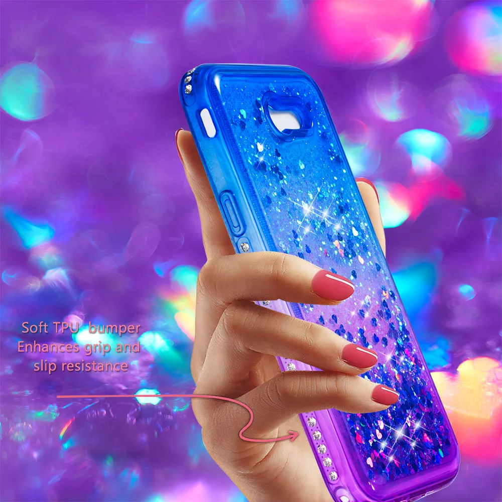 Чехол с блестками для Samsung Galaxy Sol 2 Amp Prime J3 Emerge милый Блестящий бампер жидкостью и
