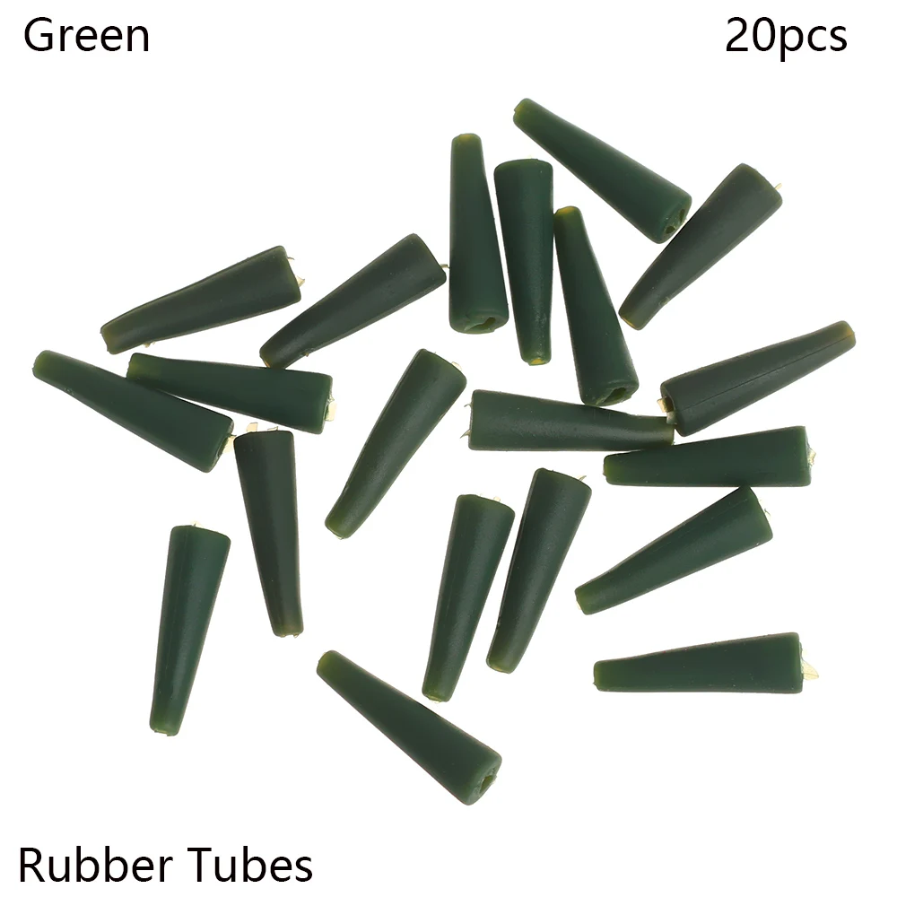 Rubber Tubes 20 шт. силикагель карп терминал снасти черный/зеленый/коричневый безопасные свинцовые зажимы рыболовные снасти Оборудование Инструмент рыболовные аксессуары - Цвет: Rubber Tubes