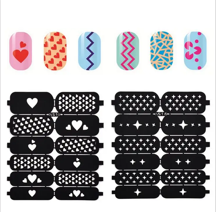 10 шт./компл. цветок тиснения дизайн ногтей полый Шаблоны трафареты для аэрографии