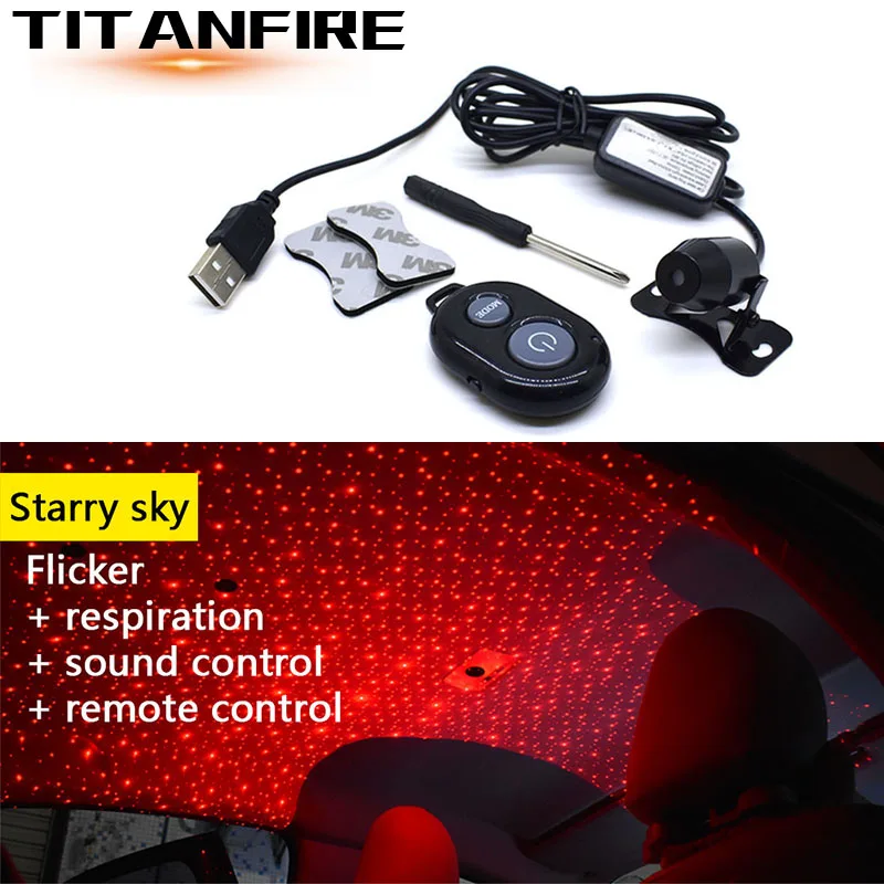 

TF30 USB LED Car Atmosphere Ambient Star Light DJ RGB Colorful Music Sound Lamp Christmas Interior Decorative Light