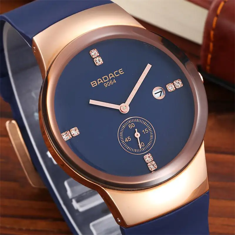 Модные Простые Стильные Топ люксовый бренд BADACE Часы мужские PU силиконовый