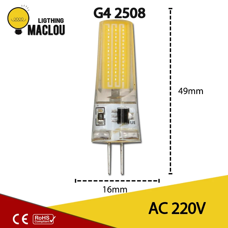 Светодиодный G4 COB G9 220V светильник E14 Лампа энергосберегающая лампа Ampoule
