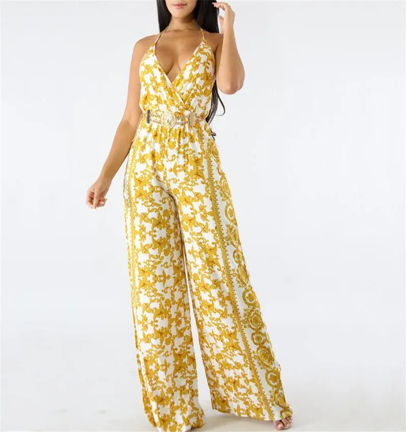 Сексуальные женские комбинезоны с вырезом и открытой спиной в европейском