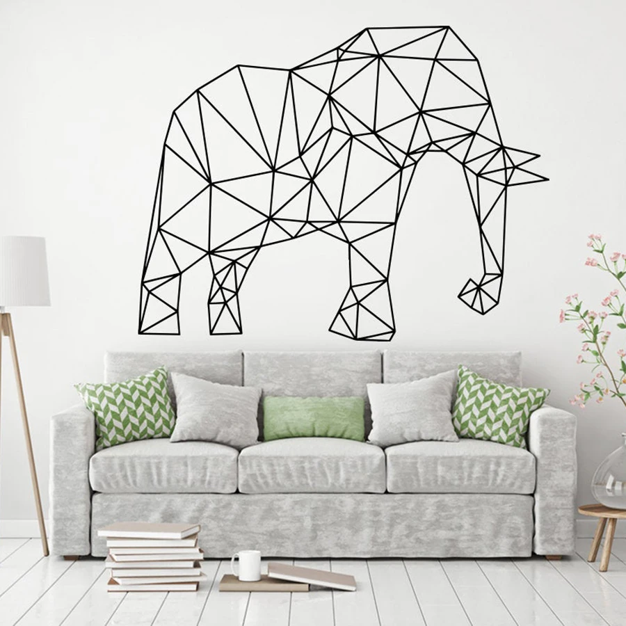

Elephant Geometric Polygonal wall sticker Animals Abstract vinyl Wall decal living room bedroom art Murals Home Decoration G790