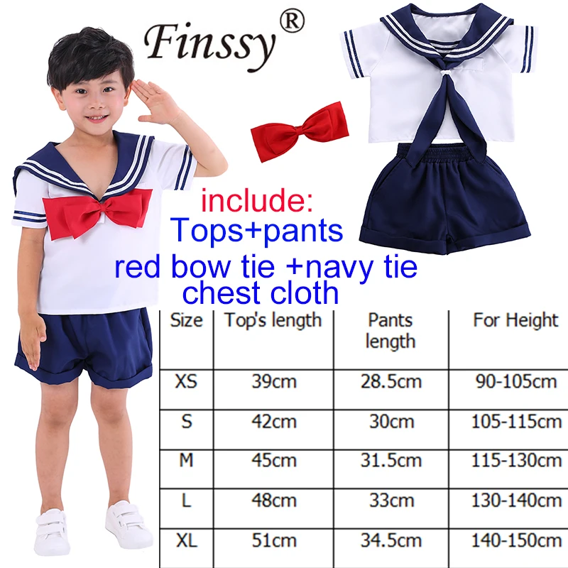 Комплект летней одежды для мальчиков милый матрос косплей школьная форма в стиле