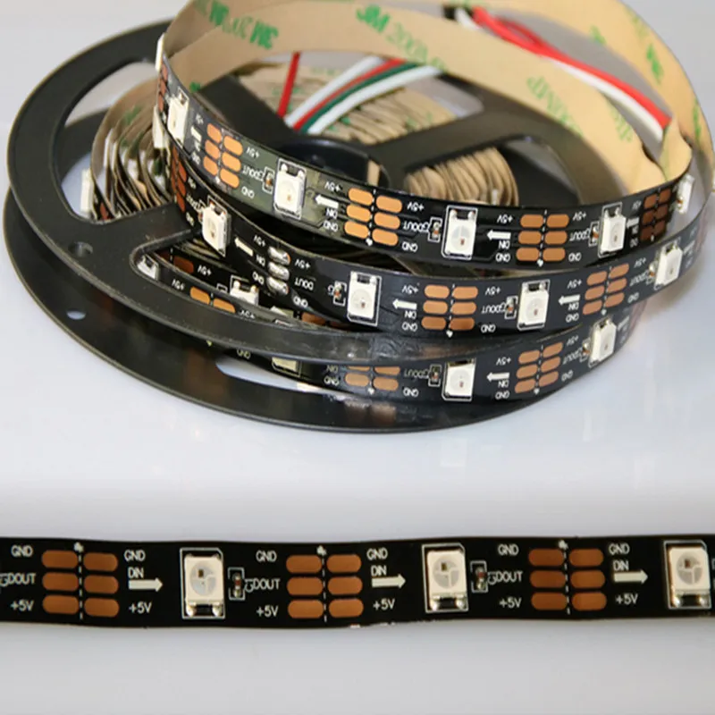 WS2812 ICWS2812B/M умная светодиодная Пиксельная лента WS2812B IP30/IP65/IP67 5 в постоянного тока 1