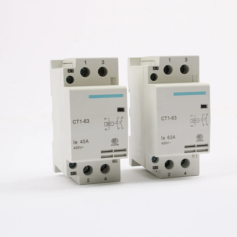 CT1 40A 32A 63 63A 2P 220V 230V 50or60HZ Din rail AC контактор для дома Starter|ct1-63|kontaktor |