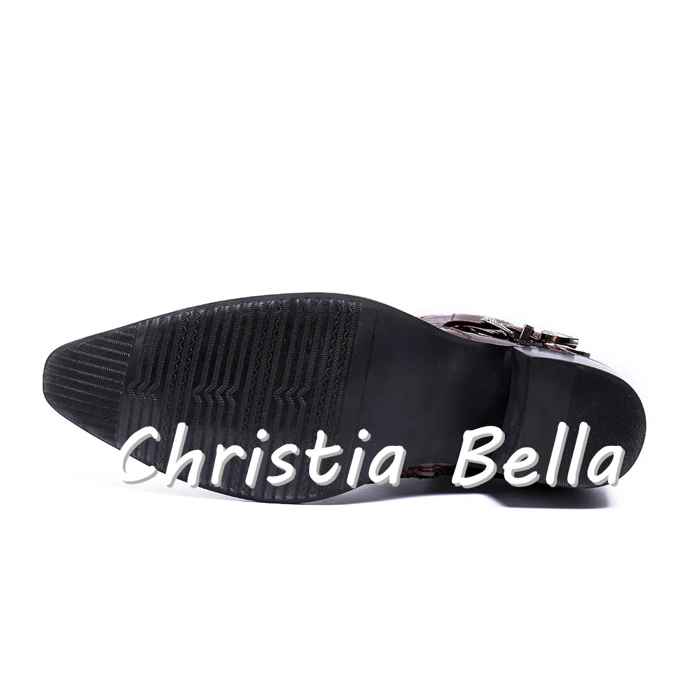 Christia Bella мужские брендовые дизайнерские платье сапоги из натуральной кожи Сезон