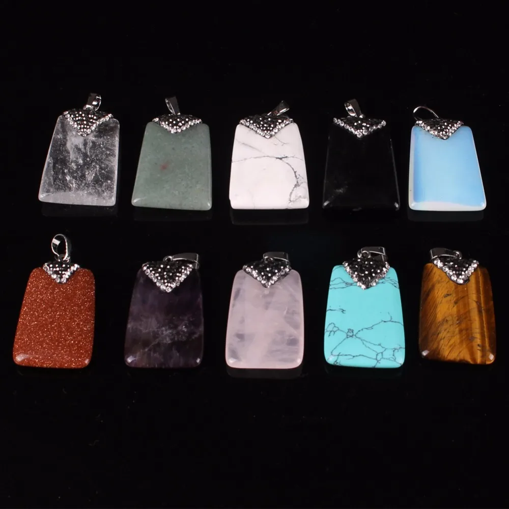 Подвеска из квадратных бусин красного розового кварца горячая Распродажа 9 видов