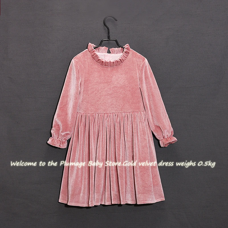 Платье бархатное с длинным рукавом для девочек-подростков 4-14 лет | Детская одежда