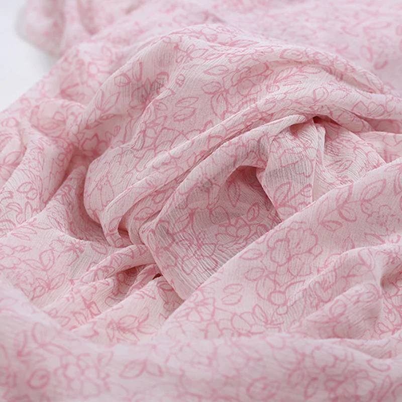 Тонкая шелковая шифоновая ткань с принтом на весну и лето жоржет Хуа сянцзы