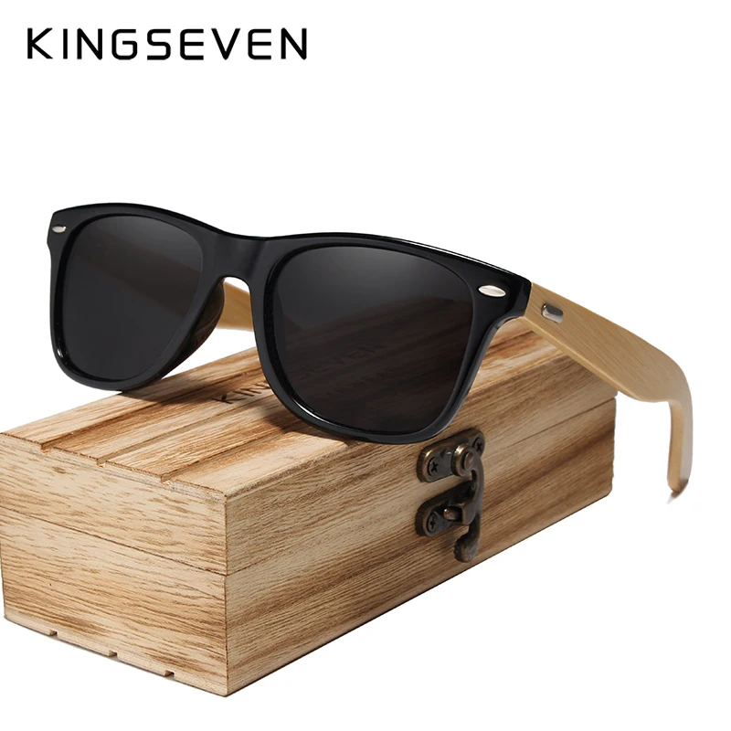 Солнцезащитные очки KINGSEVEN с бамбуковыми линзами для мужчин и женщин