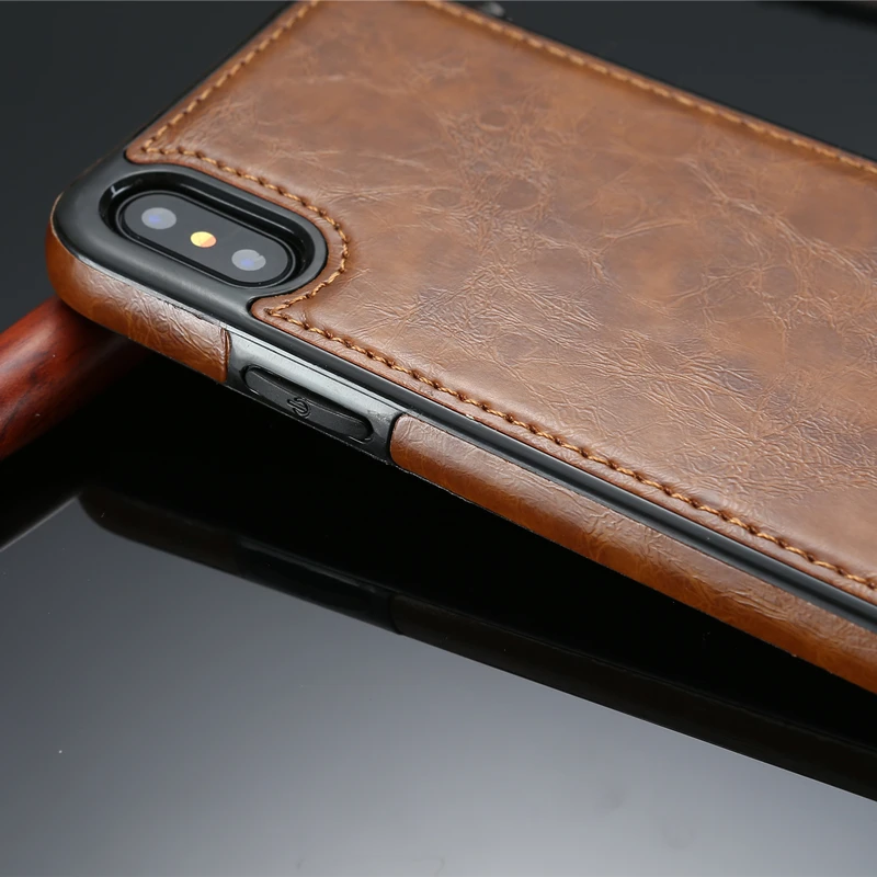 Кожаный чехол HOTR в винтажном стиле для iphone X, чехол из искусственной кожи с магнитной абсорбцией, задняя крышка для iphone 9, 8, 7, 6, 6S Plus, 5, XS, XR, XS Max