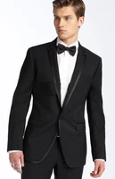top salefree shippingone button black groom tuxedos groomsmen best man men wedding suits promformalbridegroom suit
